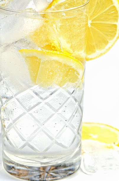 istock Glass of fresh cool water with ice and lemon 509728186