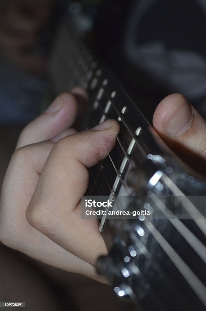 Guitar solo Playing the electric guitar. Alternative Rock Stock Photo
