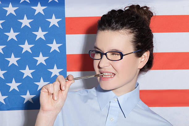 istock Pretty young American woman is ready to study 509733084