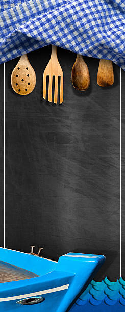 istock Seafood Menu - Blackboard with Fishing Boat 509733260