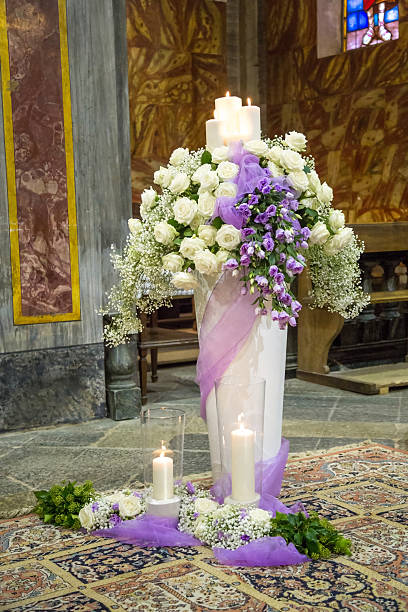 istock Beautiful flower wedding decoration in a church 509733556