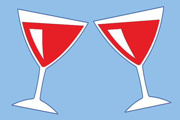 Stemware Illustration of the flat wine glasses icon carouse stock illustrations
