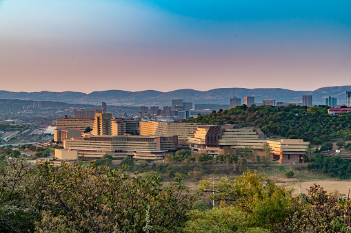 Late afternoon view of UNISA, Pretoria, from Fort Klapperkop