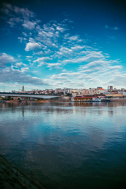 Beautiful view on Belgrade city, brigde over the river Sava