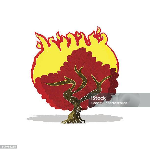 Tree Exploding Cartoon Cartoon Burning Tree Stock Illustration - Download Image Now - Burning ...