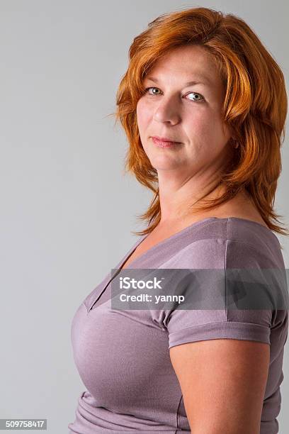 Green Eyes And Red Hair Stock Photo - Download Image Now - 40-44 Years, 40-49 Years, Active Seniors