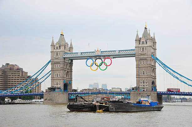 London - Tower Bridge during Olympics stock photo