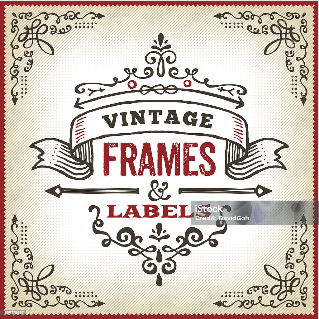 Hand Drawn Vintage Label A hand drawn vintage label. EPS 10 file, no transparencies, layered & grouped,  Border - Frame stock vector
