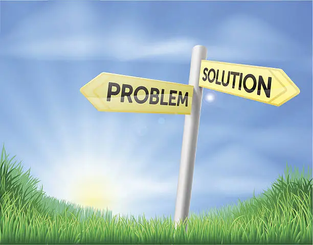 Vector illustration of Problem solution sign concept