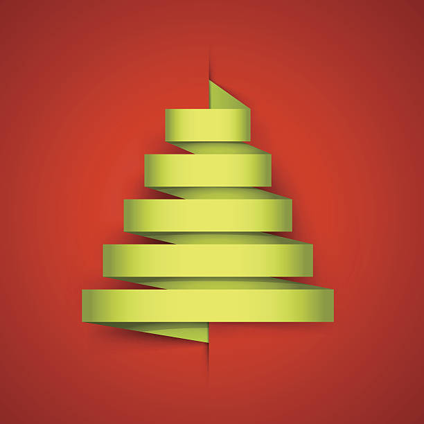 Stylized ribbon of Christmas tree. vector art illustration
