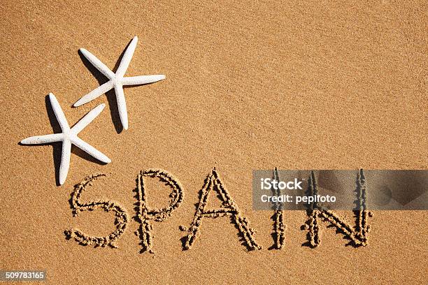 Spain Carved In The Sand Stock Photo - Download Image Now - Beach, Brown, Horizontal