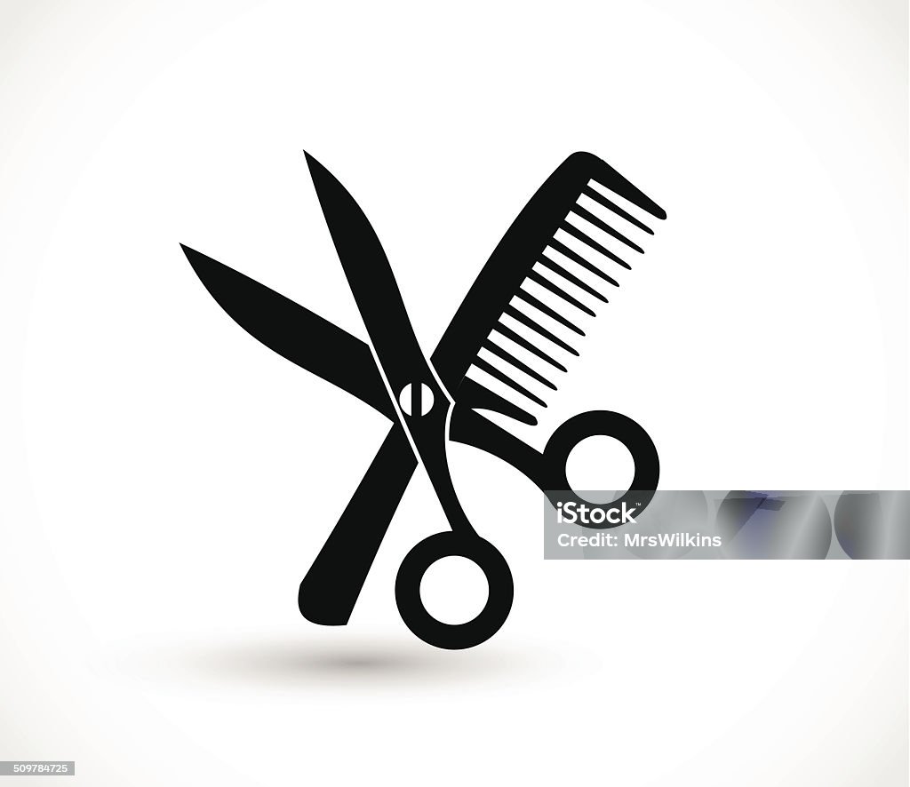 Comb and scissors icon vector Icon Symbol stock vector