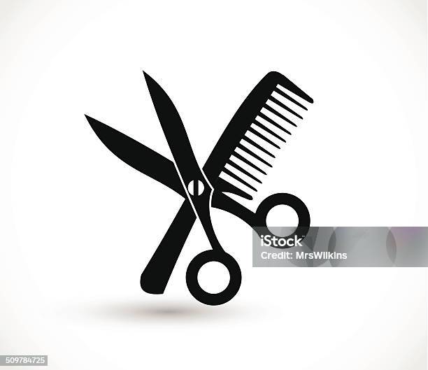 Comb And Scissors Icon Vector Stock Illustration - Download Image Now - Icon Symbol, Hair Salon, Hairdresser