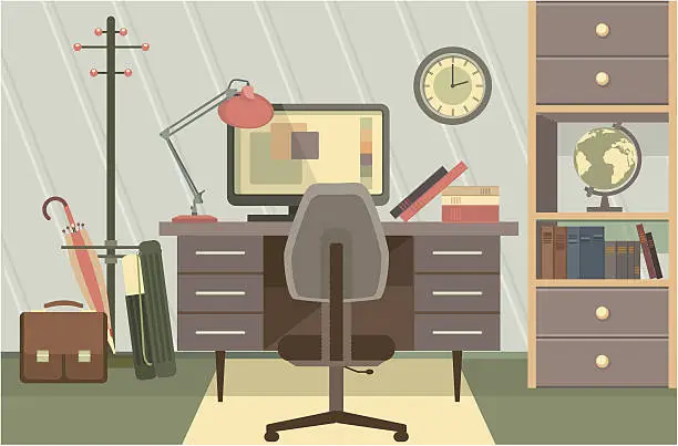 Vector illustration of Workspace Office