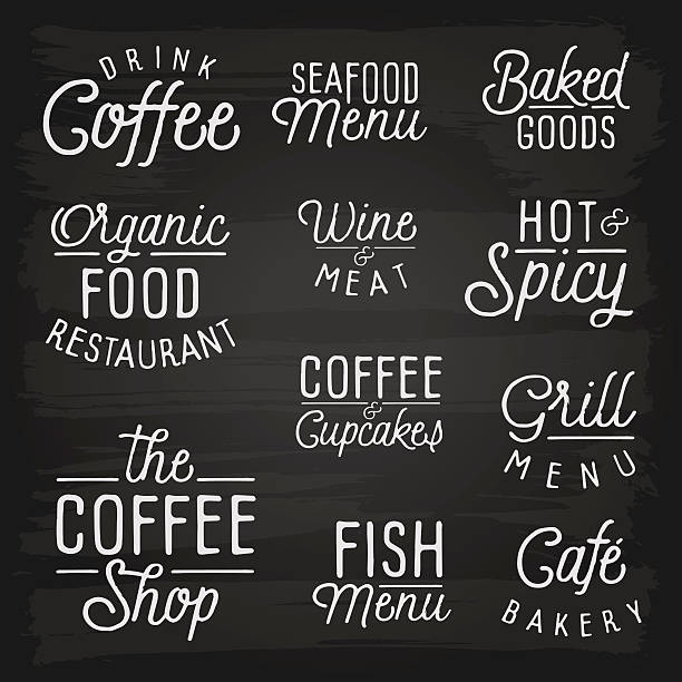 Hand drawn lettering slogans for cafe and restaurant vector art illustration