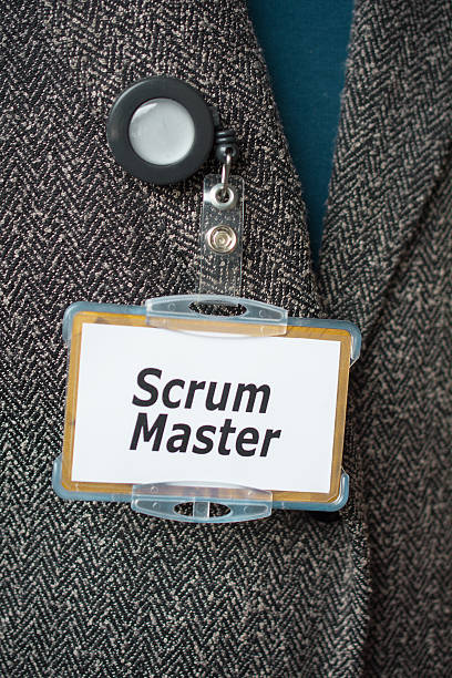 istock Agile team member with Scrum master Badge 509790488