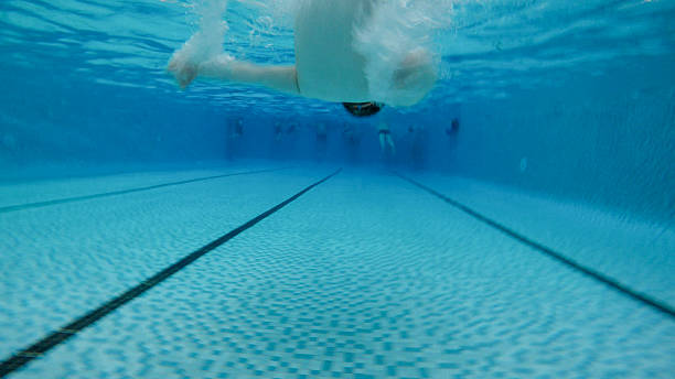 istock person swimming exercise underwater with motion blur 509790632