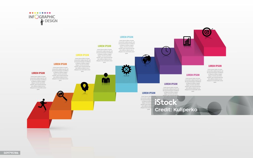 Infographie affaires escalier concept, illustration de vecteur - clipart vectoriel de Escalier libre de droits