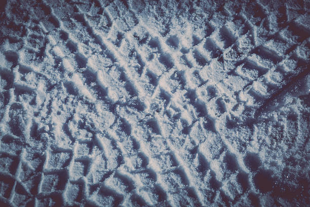 istock Tire tracks in snow 509795646