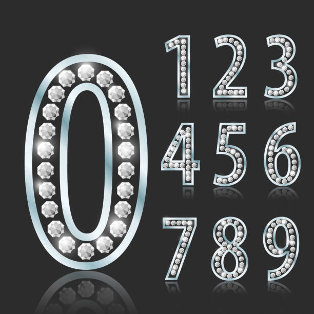 istock Shiny font of diamond vector illustration. Luxury number set 509796934