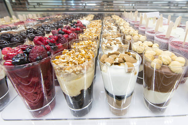 istock mini ice cream with various colors in the glasses 509797040
