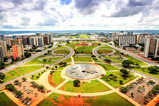Central Brasilia view from the TV Tower stock photo