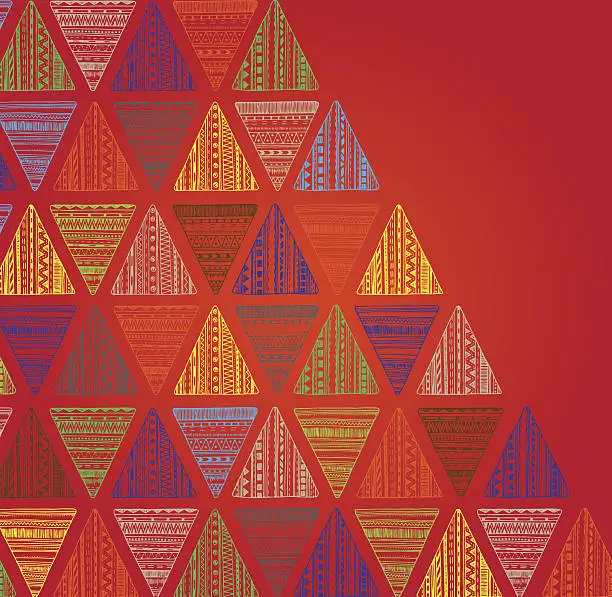 Vector illustration of Unique hand drawn triangle pattern.