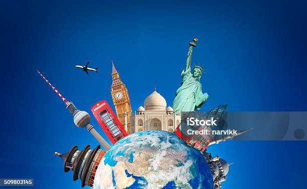 Travelling Around The Globe Stock Photo - Download Image Now - Globe - Navigational Equipment, Famous Place, Travel