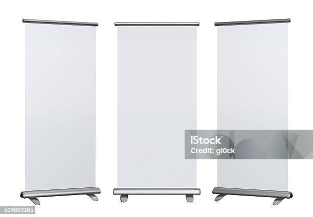 Blank Roll Up Banner Stock Photo - Download Image Now - Banner - Sign, Chin-Ups, Template