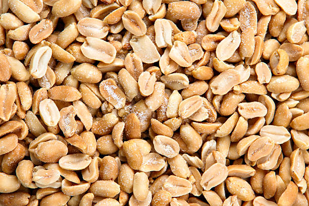 istock Top View of Roasted peanuts salted. background, texture 509803304