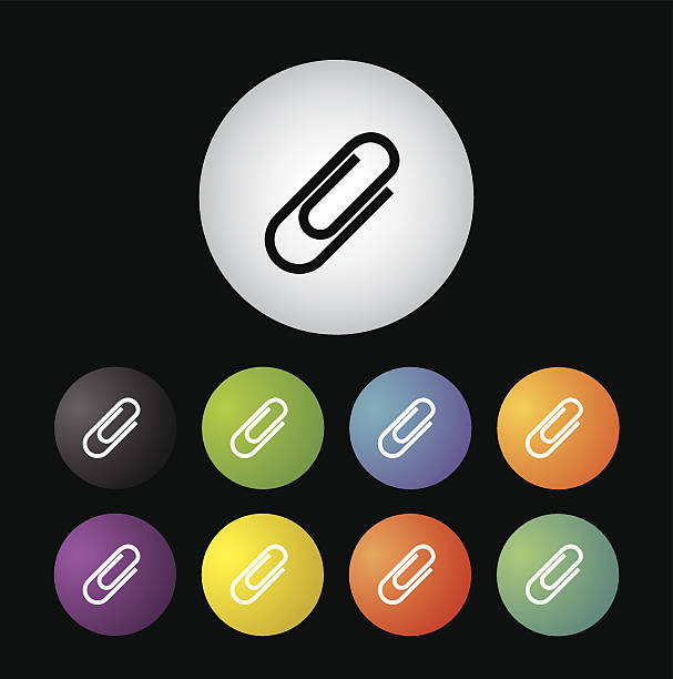 büroklammer icon-set - grenade pin stock-grafiken, -clipart, -cartoons und -symbole