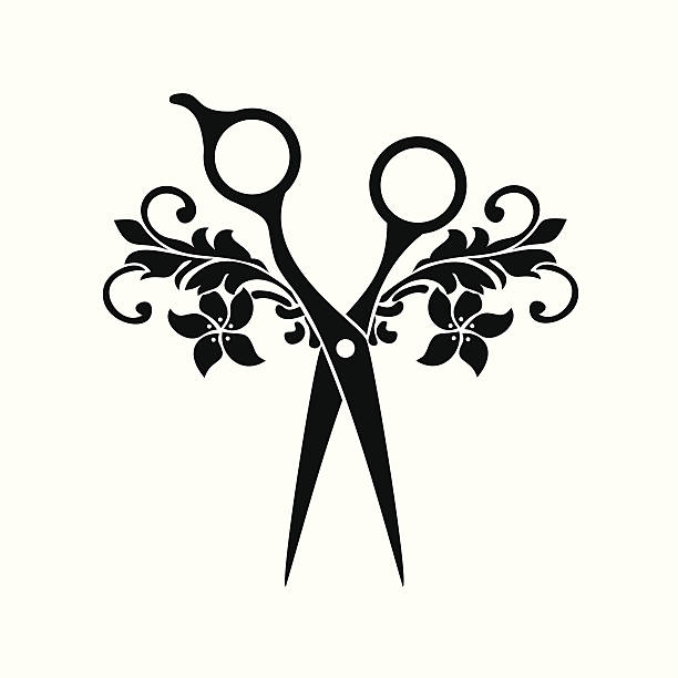 beauty-salon-symbol - hairdresser human hair hairstyle hair care stock-grafiken, -clipart, -cartoons und -symbole