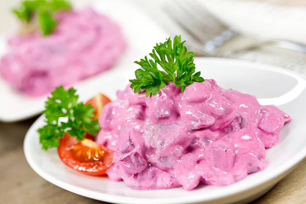 herring salad herring salad kipper stock pictures, royalty-free photos & images