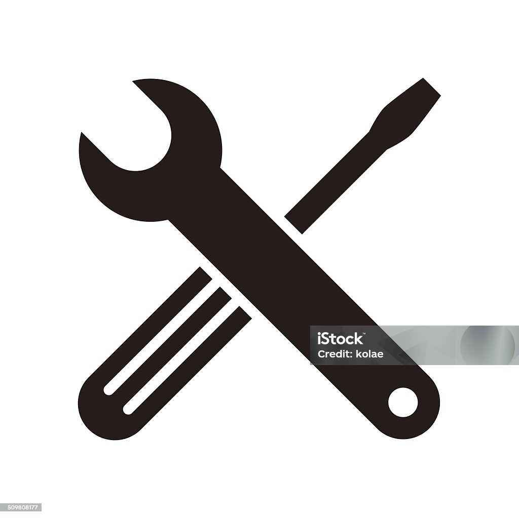 Wrench and screwdriver icon Wrench and screwdriver icon isolated on white background Adjustable Wrench stock vector