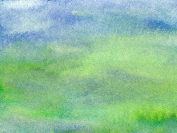 istock Background with green and blue hand painted with texture 509808178
