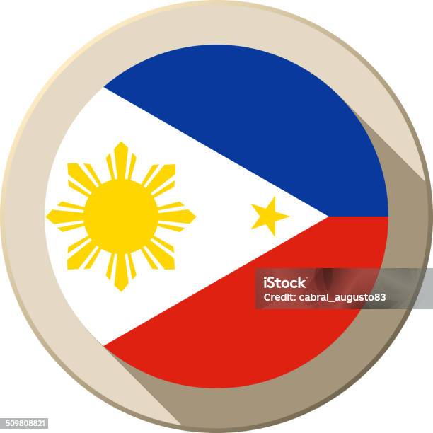 Philippines Flag Button Icon Modern Stock Illustration - Download Image Now - Badge, Campaign Button, Circle