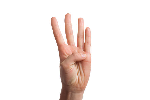 istock Isolated hand shows the number four. 509811964