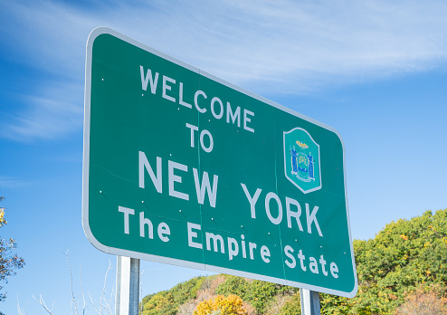 Roadside sign - Welcome to New York The Empire State