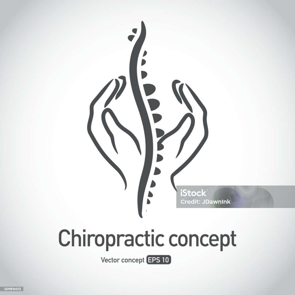 Royalty free Chiropractic symbol hands massaging spine concept icon Royalty free Chiropractic symbol hands massaging spine concept icon. Concept, chiropractor, chiropractic, spine, bone, curve, support,  suspend, vector, illustration, icon, badge, simple, black and white, editable, printable, scalable. Chiropractic Adjustment stock vector