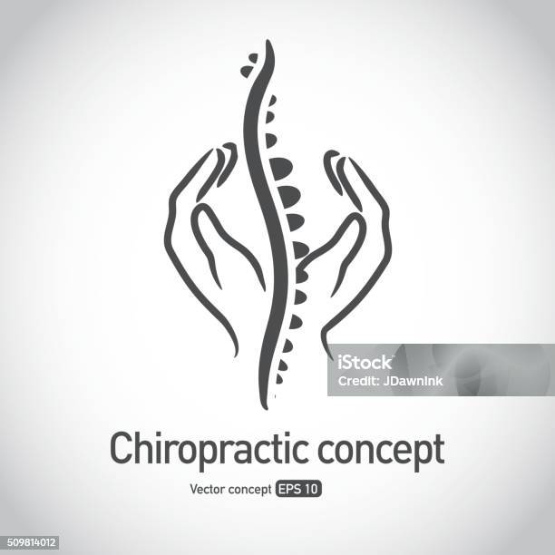 Royalty Free Chiropractic Symbol Hands Massaging Spine Concept Icon Stock Illustration - Download Image Now