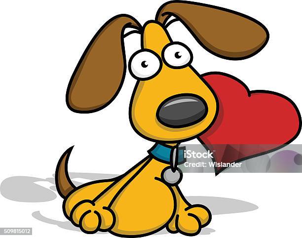 Valentine Puppy Stock Illustration - Download Image Now - Animal, Cartoon, Dating