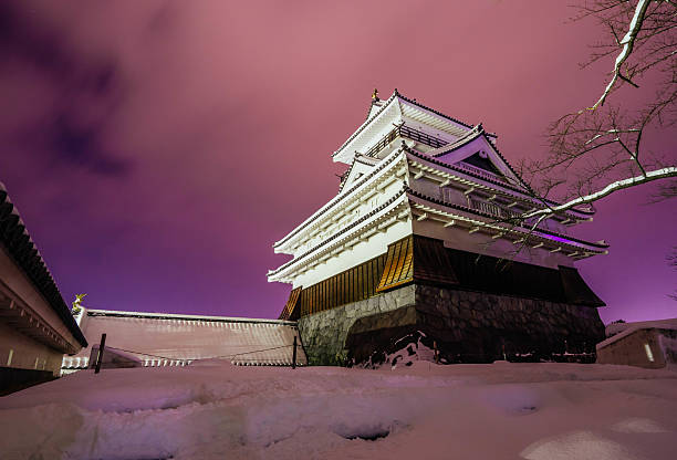 castelo kaminoyama - prefeitura de yamagata imagens e fotografias de stock