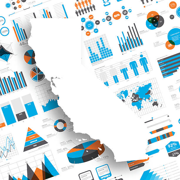 california karte auf infografik hintergrund - people in the background sacramento california usa stock-grafiken, -clipart, -cartoons und -symbole