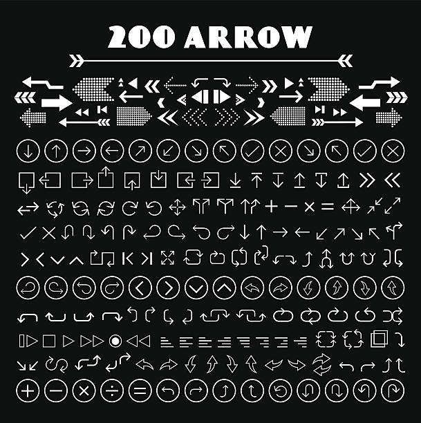 arrow icons set thin line arrow icons set animal retina stock illustrations