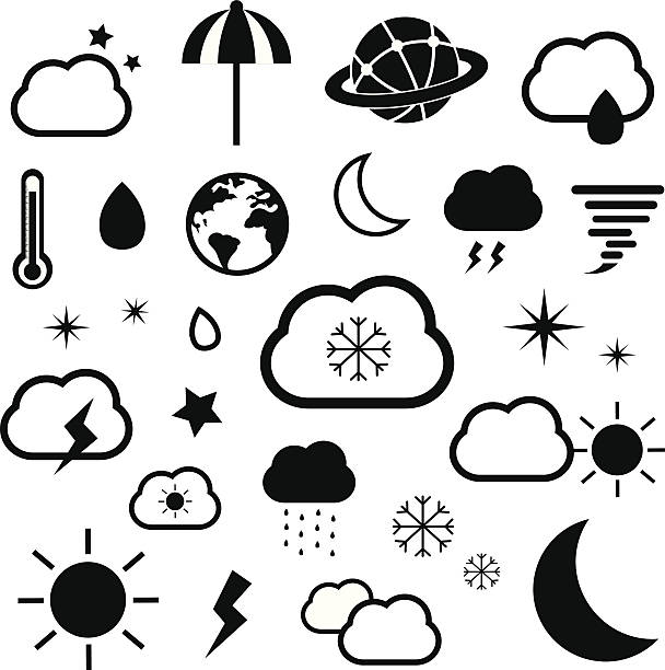 weather symbol weather symbol set on white background animal retina illustrations stock illustrations