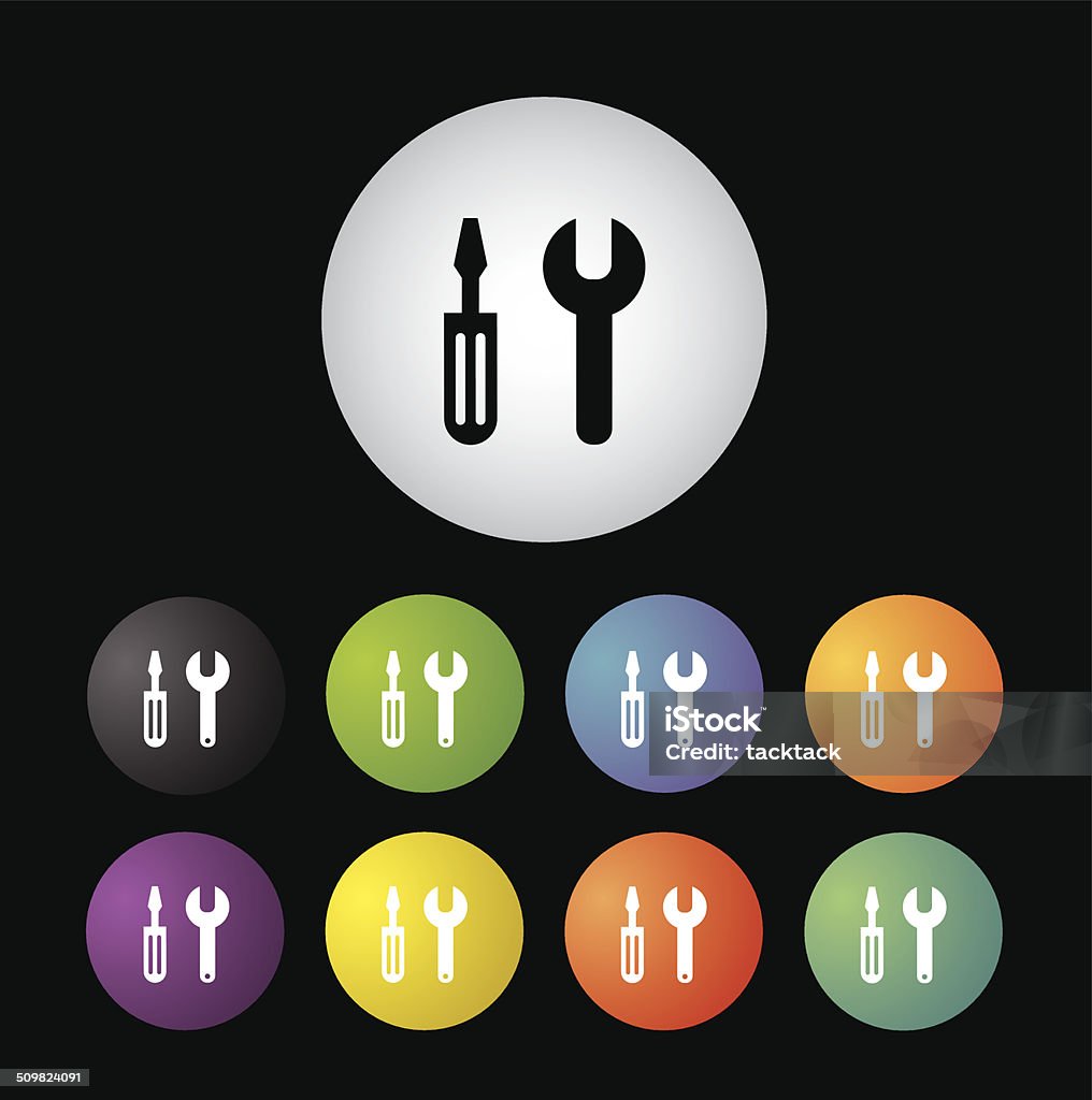 Seting Key Symbol Setting Symbol Button Set Stock Illustration - Download Image Now ...