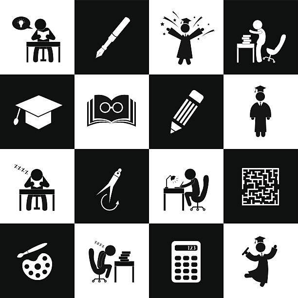 ilustrações, clipart, desenhos animados e ícones de símbolo de trabalho de sucesso - lecture hall silhouette classroom professor