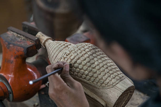 Local crafts of Cambodia handmade wood carved