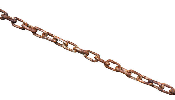 rusty steel chain isolated on white rusty steel chain isolated on white background rusted chain stock pictures, royalty-free photos & images