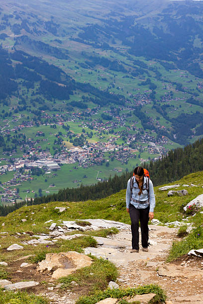 istock Woman Hiking about Small Town 509830123